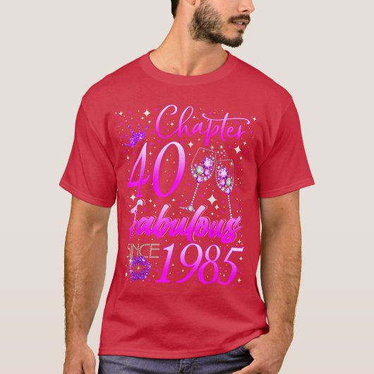 1985年以来のヴィンテージスタイル、40代女性のためのお祝いギフト Tシャツ (正面)