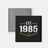 1985年創設 ヴィンテージスタイル 1985年 設立 誕生日Tシャツ マグネット (正面/裏面)