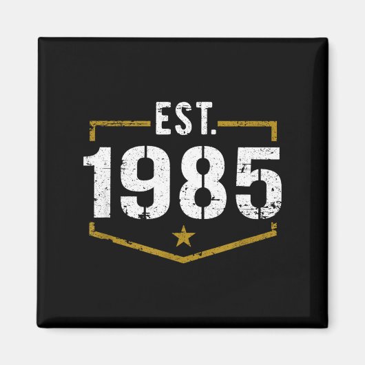1985年創設 ヴィンテージスタイル 1985年 設立 誕生日Tシャツ マグネット (正面)