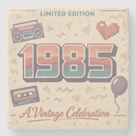 1985年生まれのヴィンテージ ストーン コースター | レトロな80年代