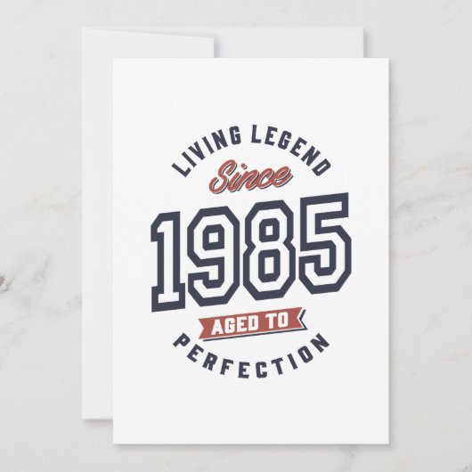 1985年生まれの生きる伝説 誕生日プレゼント 招待状 (正面)