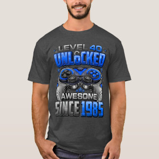 1985年生まれの40歳の誕生日おめでとう Level 40 アンロックド オーサム Tシャツ