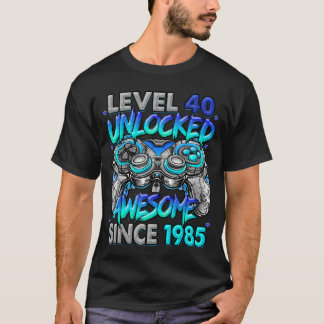 1985年生まれの40歳の誕生日おめでとう Level 40 アンロックド オーサム Tシャツ