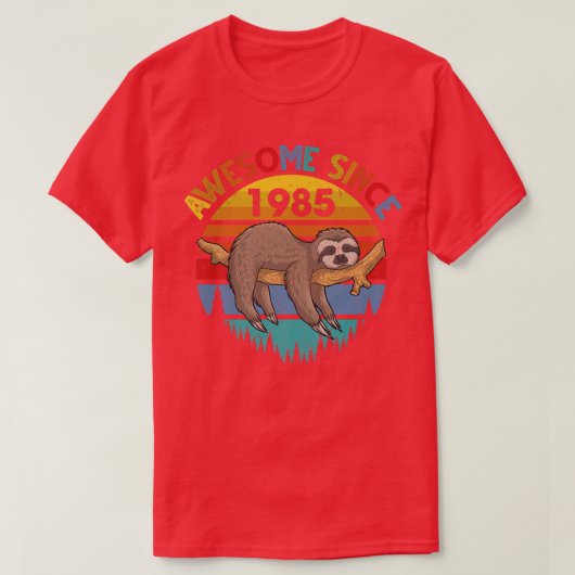 1985年素晴らし以来スロース誕生日37歳のBir Tシャツ (デザイン正面)