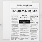 1985年誕生の模造新聞 白黒 (正面/裏面)