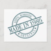 1985年誕生年鑑ゴム印のロゴ ポストカード (正面)