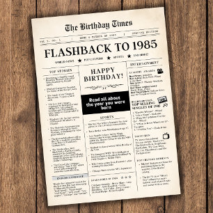 1985年誕生日の新聞
