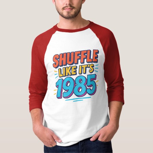1985年風にシャッフル Tシャツ (正面)