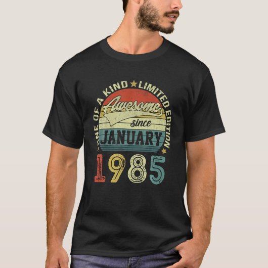 1985年1月37日素晴らしからの37歳の贈り物 Tシャツ (正面)