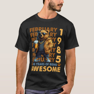 1985年2月生まれのクールなベア 40歳の誕生日おめでとう Tシャツ