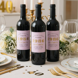 1985年40歳生まれ生誕祭名Pink Grayを追加 ワインラベル