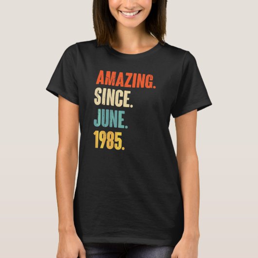 1985年6月37歳37歳の誕生日から素晴らしい Tシャツ (正面)