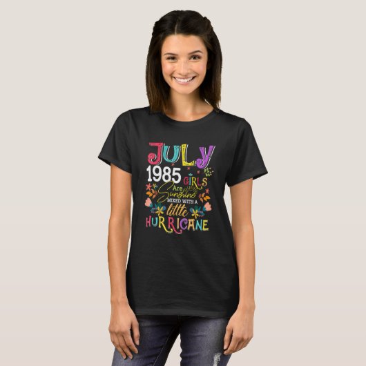 1985年7月女の子がサンシャイン37歳の誕生日 Tシャツ (正面フル)