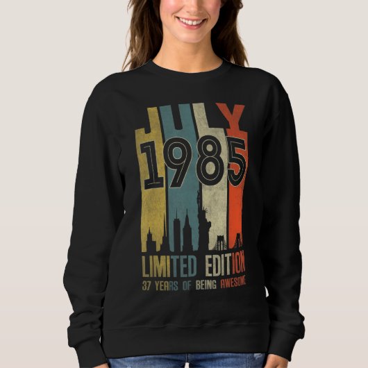 1985年7月37歳1985誕生日 スウェットシャツ (正面)