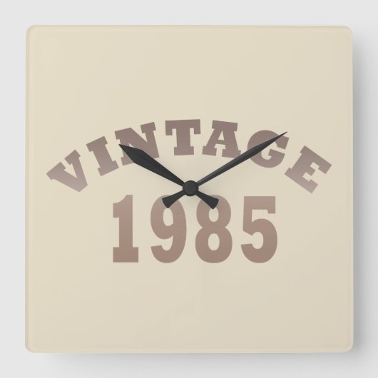 1985生まれ年ヴィンテージ40歳の誕生日ギフト スクエア壁時計 (正面)