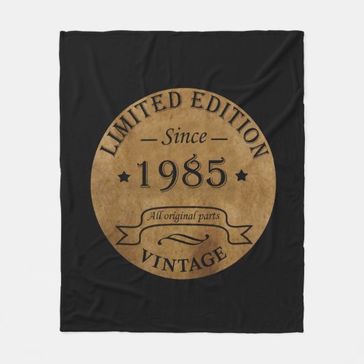1985生まれ年ヴィンテージ40歳の誕生日ギフト フリースブランケット (正面)