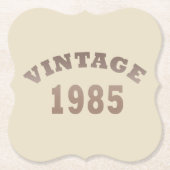 1985生まれ年ヴィンテージ40歳の誕生日ギフト ペーパーコースター (正面)