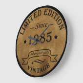 1985生まれ年ヴィンテージ40歳の誕生日ギフト ラージ壁時計 (傾斜)