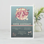 1985生まれ年39歳40歳の誕生日パーティの招待状 招待状 (スタンド正面)