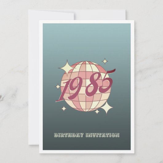 1985生まれ年39歳40歳の誕生日パーティの招待状 招待状 (裏面)