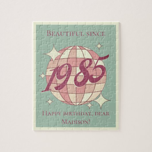 1985生まれ年40歳の誕生日ギフトゲームのヴィンテージ ジグソーパズル (縦)