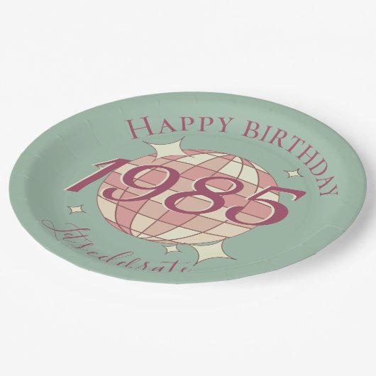 1985生まれ年40歳の誕生日パーティーデコール紙プレート ペーパープレート (アングル)