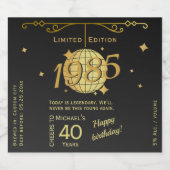 1985生まれ年40歳の誕生日パーティーワインラベルセット スパークリングワインラベル (シングルラベル)