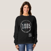 1985生まれ年-ヴィンテージクラシックバイク40th Bir スウェットシャツ (正面フル)