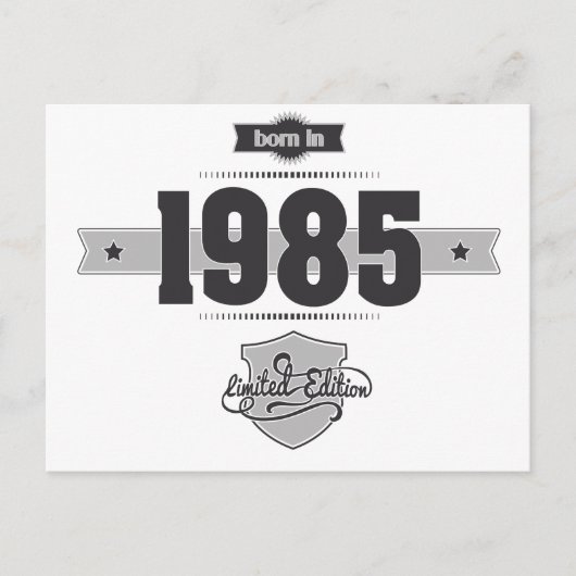 1985生まれ年(Dark&Lightgrey) ポストカード (正面)