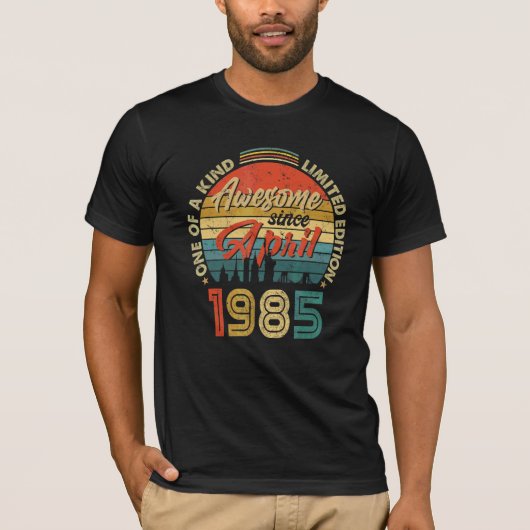 1985素晴らし年4月以来ヴィンテージ37誕生日 Tシャツ (正面)