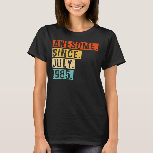 1985素晴らし年7月以来ヴィンテージ37誕生日1 Tシャツ (正面)