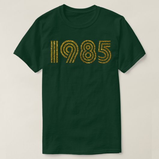 1985誕生年グリッター効果 Tシャツ (デザイン正面)