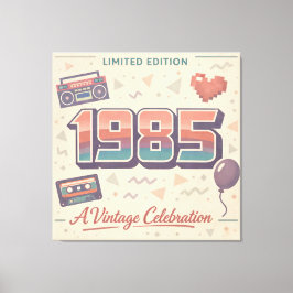 1985 ビンテージ 誕生日 キャンバスプリント - レトロ限定版