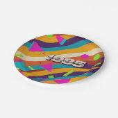 1985 - Retro Vintage 80s Neon Geometric - ペーパープレート (アングル)