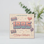 1985 Vintage Birthday Flat Card – Retro 80s Limite (スタンド正面)