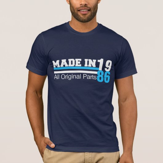 1986のすべての元の部のティーで作られる Tシャツ (正面)
