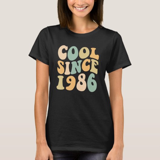 1986カッコいい年からレトロ誕生日1986誕生日 Tシャツ (正面)