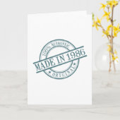 1986円形のスタンプのスタイルのロゴの挨拶で作られる カード (黄色い花)