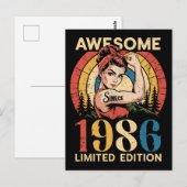 1986年からAwesome 40歳の誕生日おめでとう  ポストカード (正面/裏面)