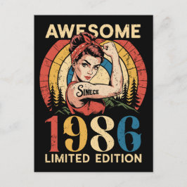 1986年からAwesome 40歳の誕生日おめでとう  ポストカード