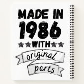 1986年にオリジナル部品で ノートブック (裏面)