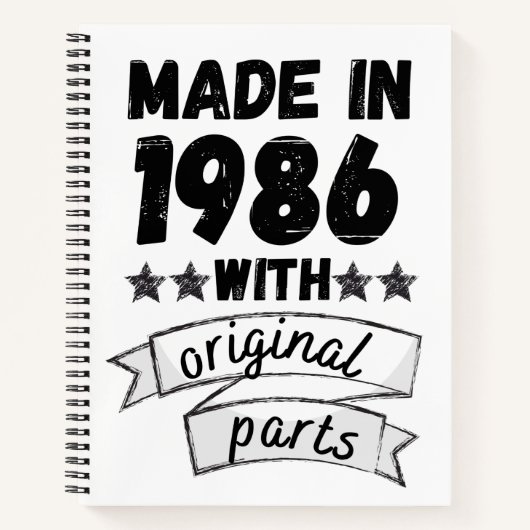 1986年にオリジナル部品で ノートブック (正面)