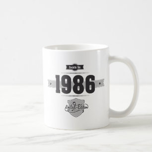 1986年に生まれて下さい(Dark&Lightgrey) コーヒーマグカップ