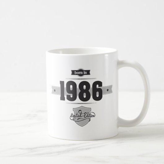 1986年に生まれて下さい(Dark&Lightgrey) コーヒーマグカップ (右)