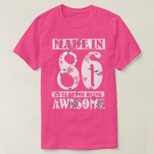 1986年のハッピーバースデーで私にベインの34年 Tシャツ (デザイン正面)