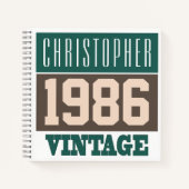 1986年の名前ヴィンテージ・ノートブック ノートブック (正面)