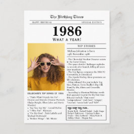 1986年の新聞パーティーフェイバー ポストカード