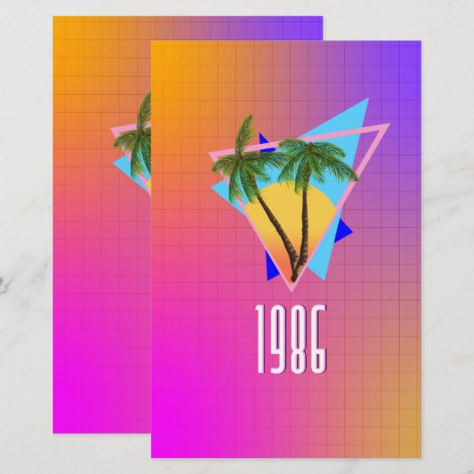 1986年の熱帯パラダイス 便箋 (正面/裏面)