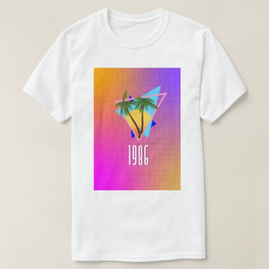 1986年の熱帯パラダイス Tシャツ (デザイン正面)