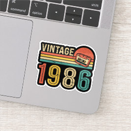 1986年の誕生日を祝おう レトロなカセットテープ シール